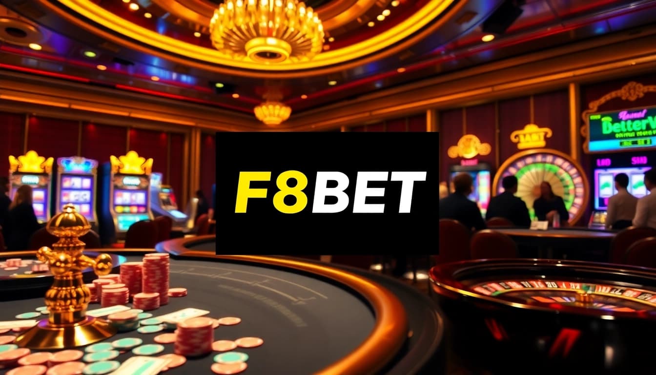Experience the thrill of F8BET with vibrant casino tables and exciting game elements.