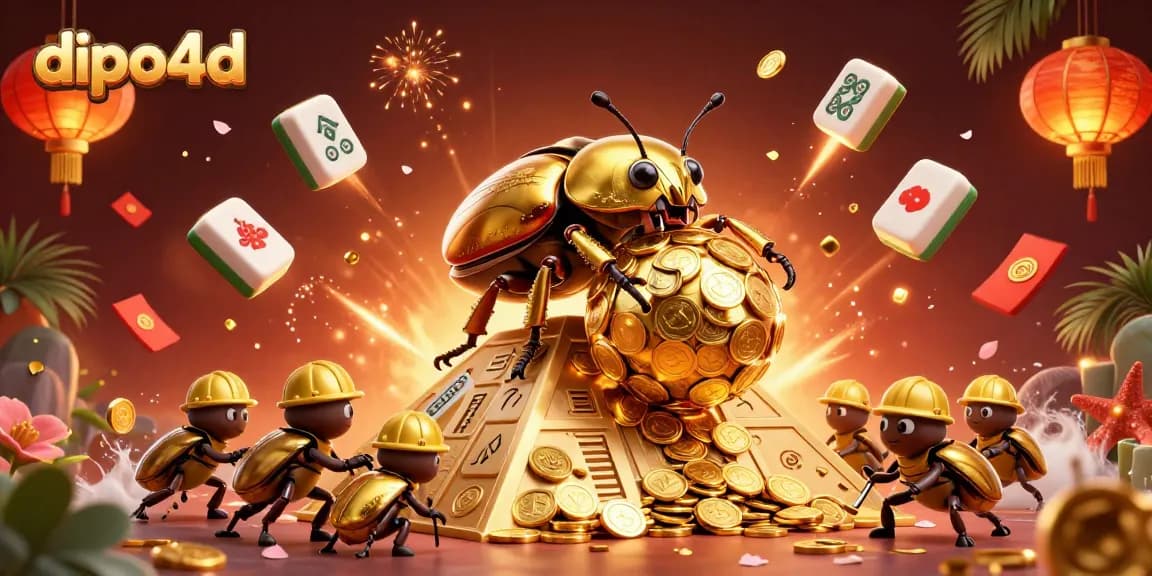 Dive into dipo4d and experience thrilling wins with vivid casino-style illustrations showcasing golden coins and dynamic gaming elements.