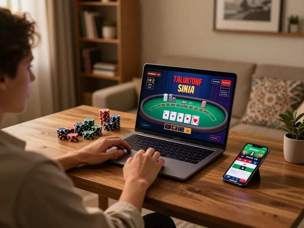 Engaging with live dealer games online at FIVE88 in a cozy home environment.