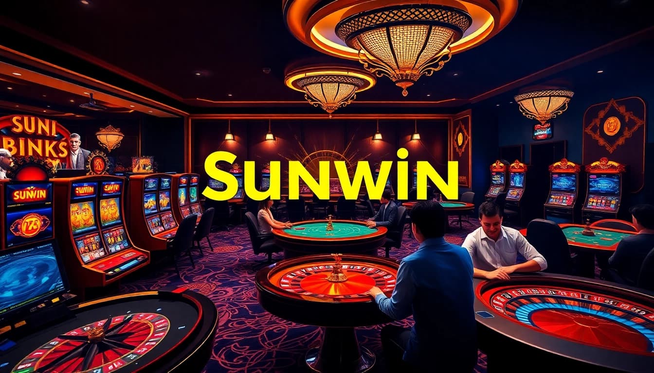 Players enjoying an exciting game session at Sunwin's luxurious online casino.