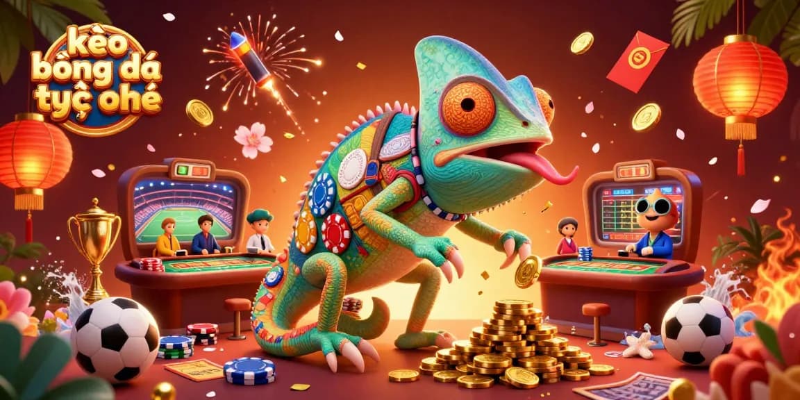Experience kèo bóng đá trực tuyến with our vibrant 3D sports betting illustration, showcasing dynamic elements.