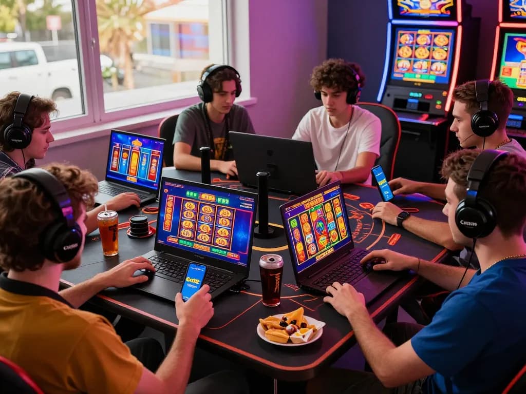 Engaging gaming experience at https://god55.agency/ with players enjoying online casino games in a vibrant atmosphere.