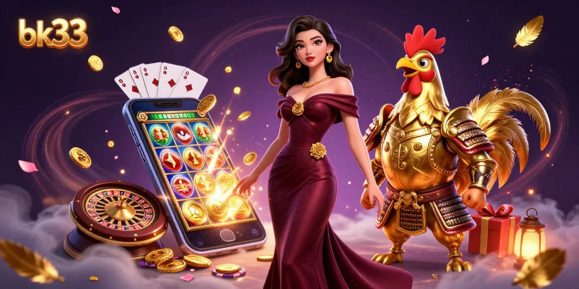 Celebrate wins at bk33 with a glamorous scene featuring gaming excitement and dynamic action.