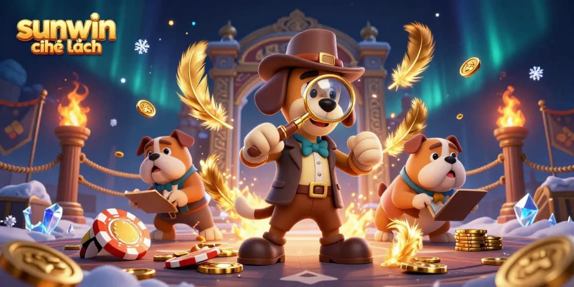 Engage with sunwin chính hãng's thrilling games and treasures in this immersive 3D casino scene.