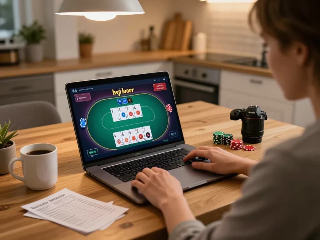Pemain Bintangmpo merancang strategi dengan gameplay poker online dari rumah, suasana yang menarik dan sentuhan pribadi