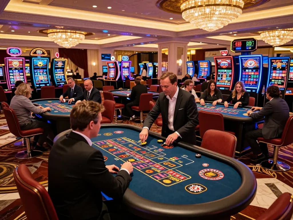 Players at KJC casinos enthusiastically placing bets at a roulette table, capturing the thrill of gaming.