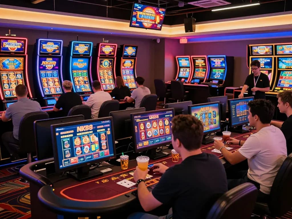 Players enjoying the NK88 online casino experience with vibrant games and engaging atmosphere in 2026.