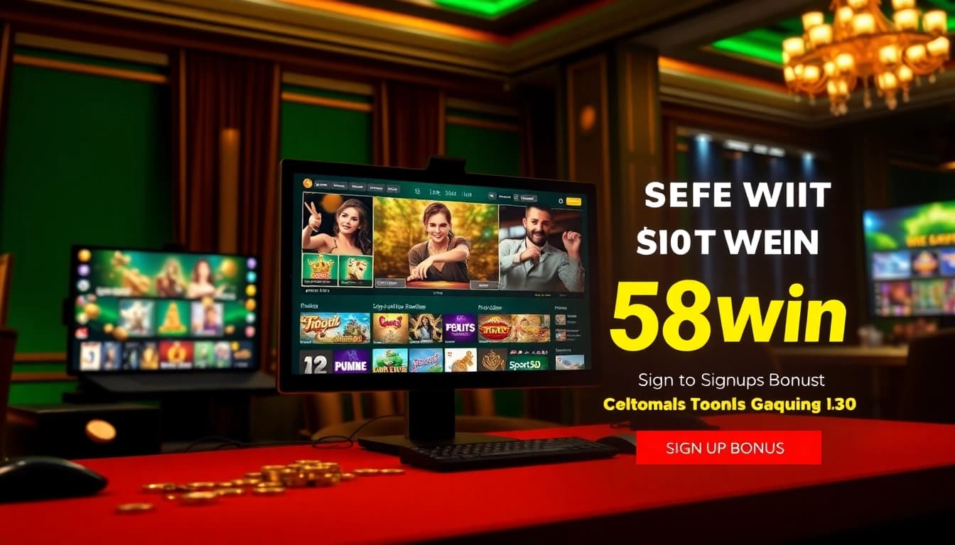 Experience the vibrant gaming atmosphere of 58win with engaging online casino options on computer and smartphone.