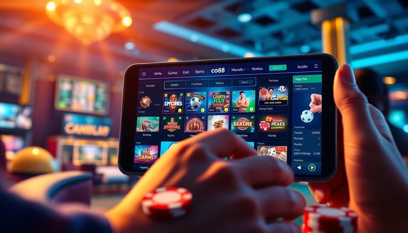 Experience co88's engaging online gaming environment with modern betting options and vibrant lighting.