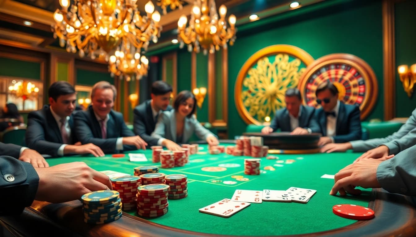 Experience the thrill of gaming at nhà cái mm88 with vibrant tables, excited players, and luxurious ambiance.