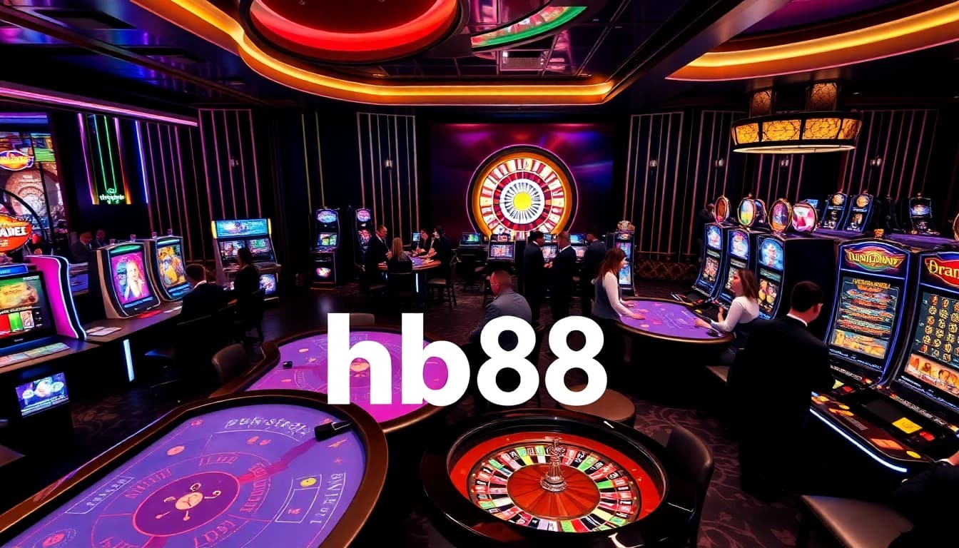 Engaging casino gameplay featuring hb88-themed poker tables and players in an exciting atmosphere.