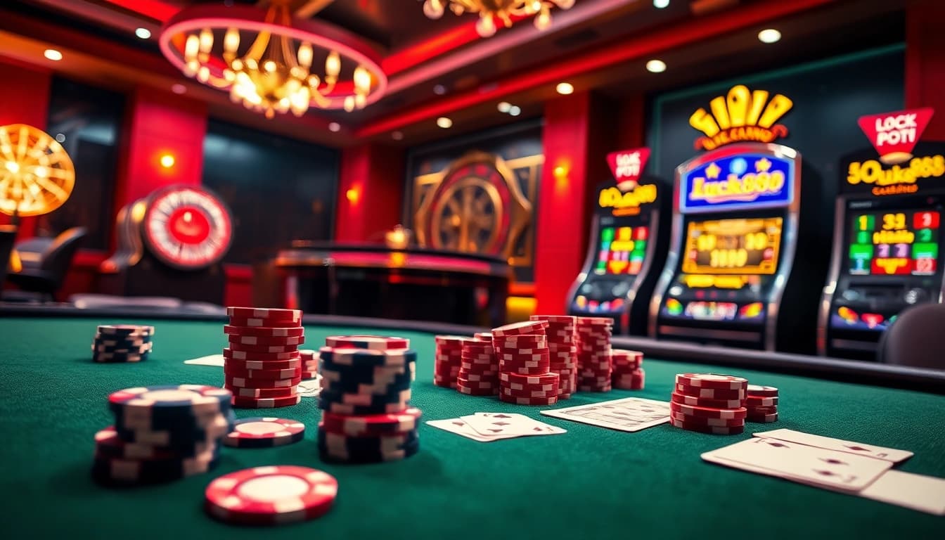 Experience the thrill of luck888 with vibrant casino games and luxurious poker setups.