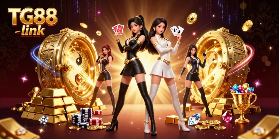 Engage in thrilling card play with the TG88 link featuring a stunning casino scene.