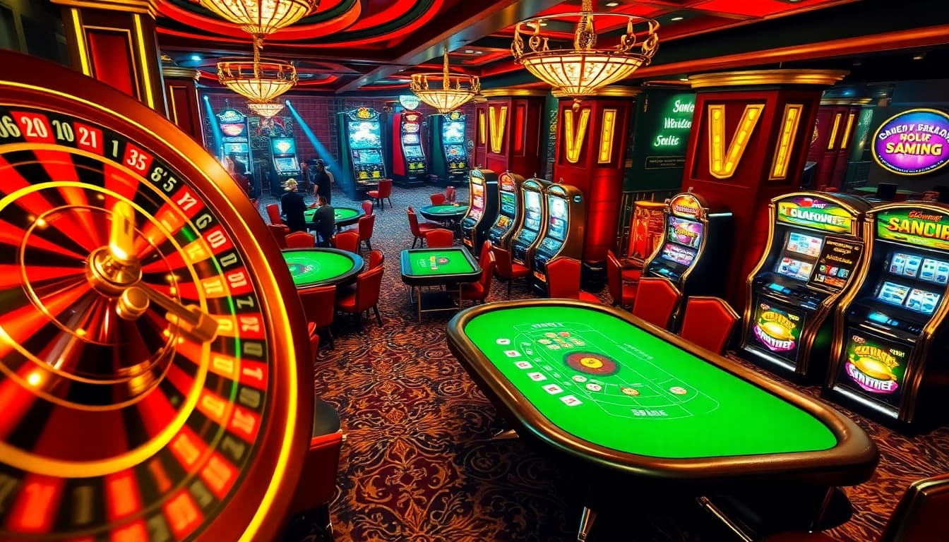 Exciting casino scene with players at tables and games inspired by https://bslvb.sa.com/, showcasing the thrill of gambling.