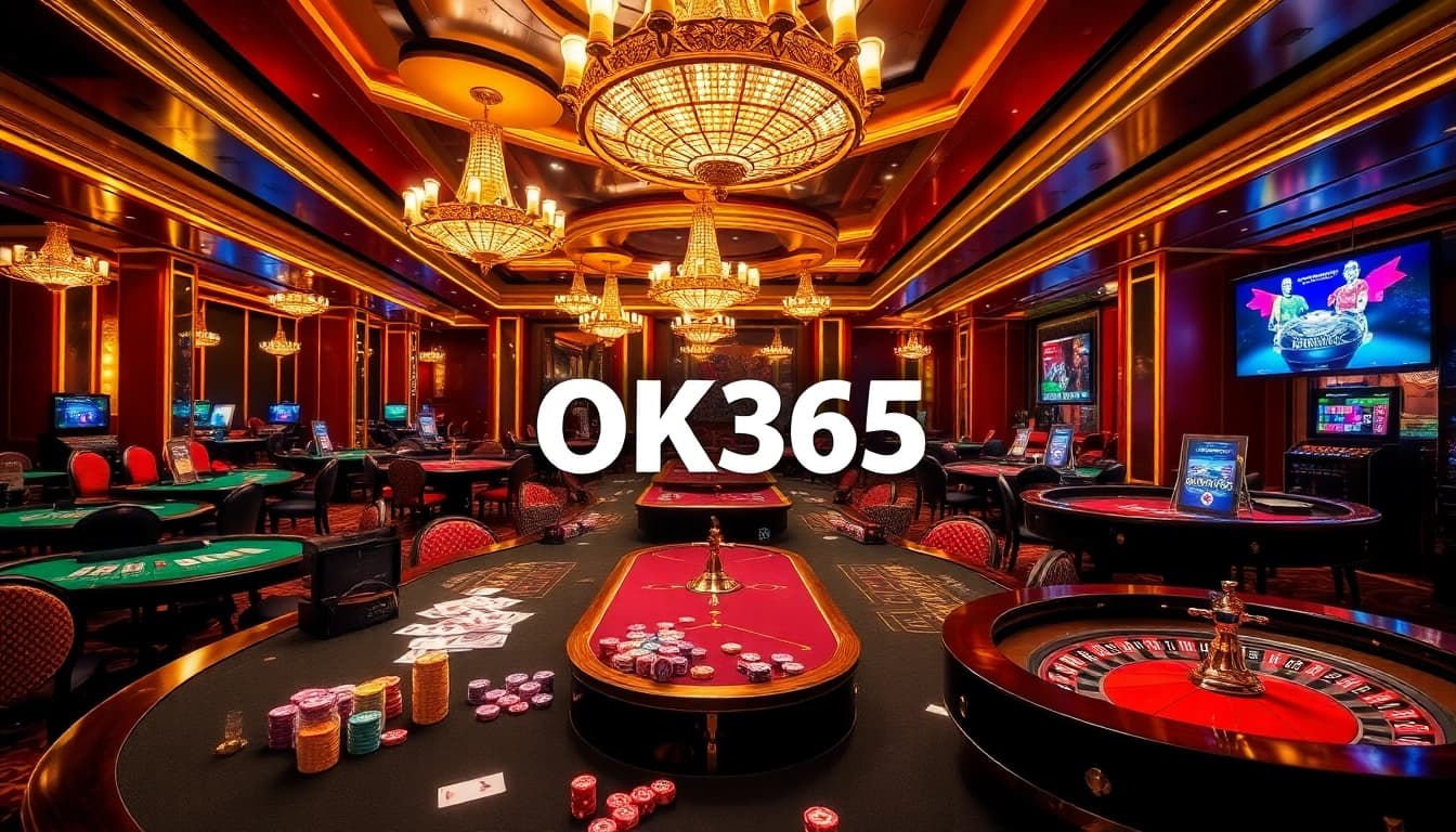 Players enjoying thrilling table games and slots at OK365 online casino.