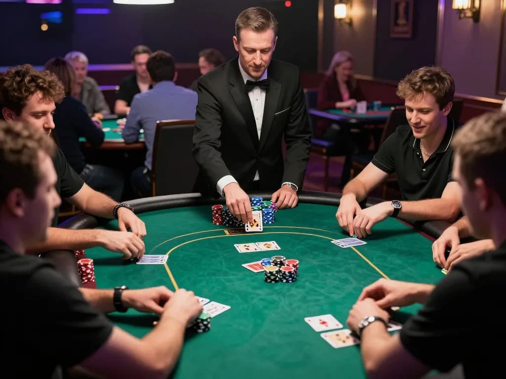 Players enjoying a thrilling GO88 poker game, highlighting excitement and strategy.