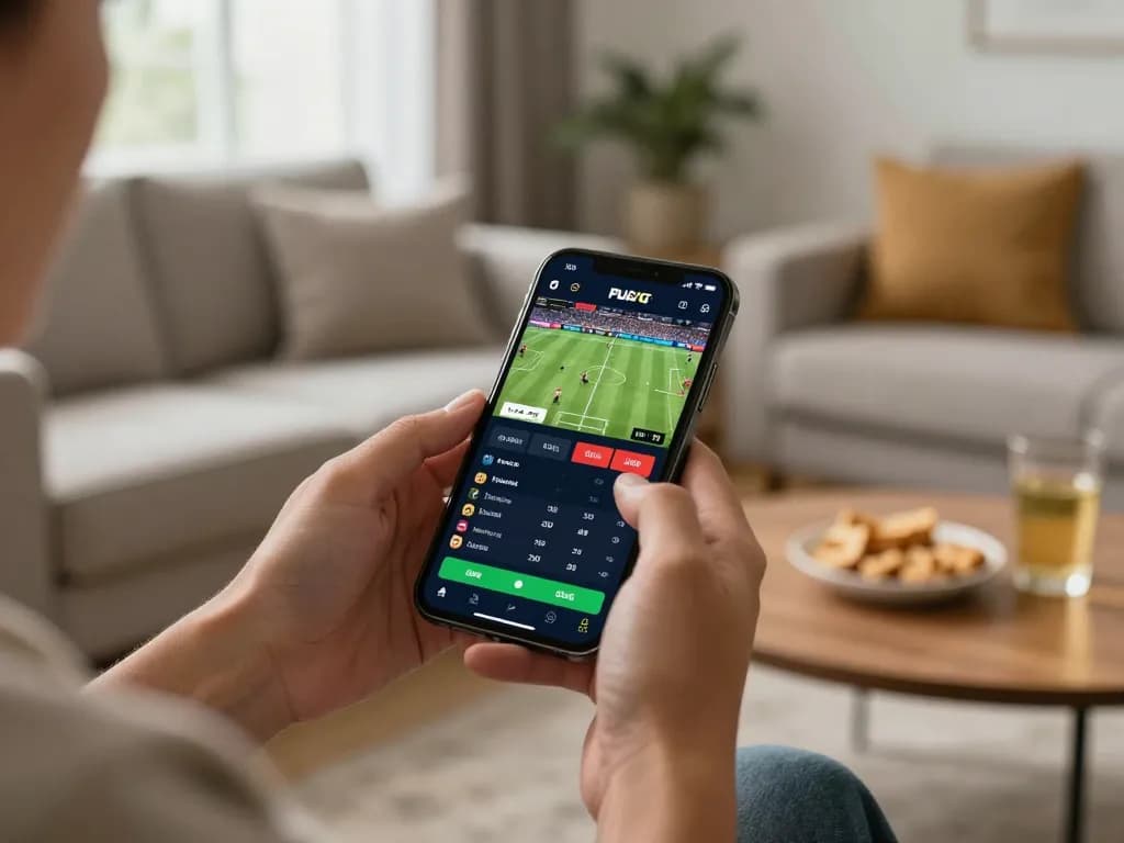 Placing bets on 68win while enjoying a live sports event at home.