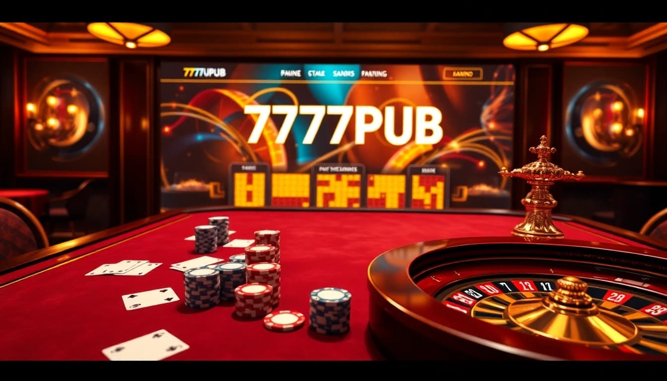 Experience thrilling gameplay at the 777PUB official site with vibrant casino visuals.