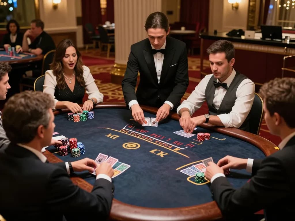 Tham gia trò chơi blackjack chiến lược tại sòng bạc LUCK8, với những người chơi năng động và dealer chuyên nghiệp.