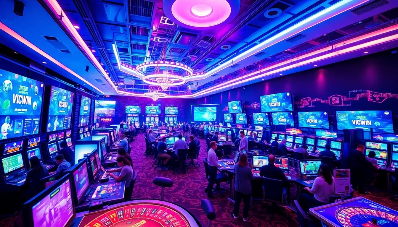 Exciting online gaming experience at VICWIN with vibrant casino layout and engaging digital games.