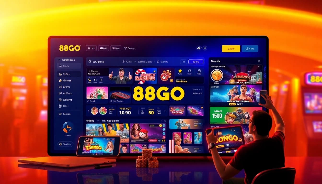 88GO online gaming platform interface showcasing diverse games and user-friendly design.