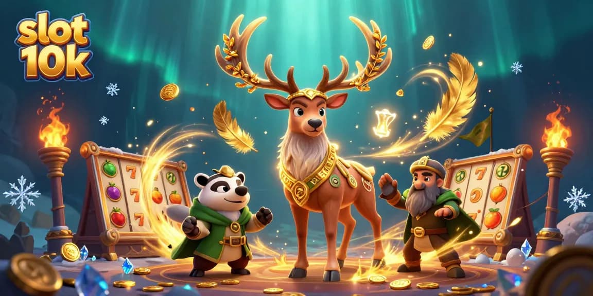 Experience the thrill of slot 10k wins with vibrant characters and gaming elements in this 3D illustration.