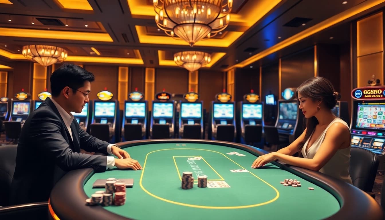 Experience the thrill of gaming at GG88 com with vibrant slot machines and serene poker tables.