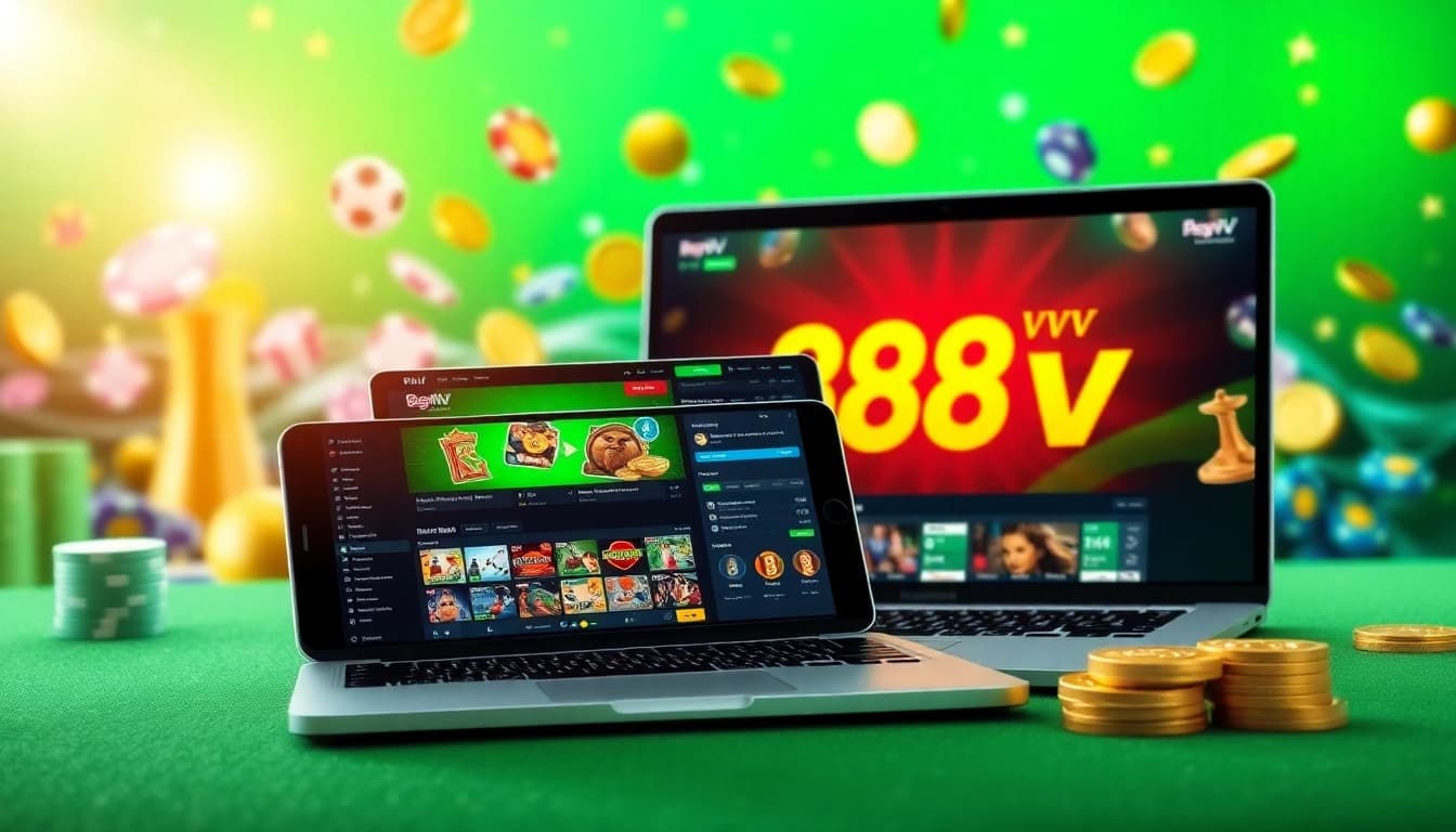 88vv online betting interface with vibrant colors and gaming elements.