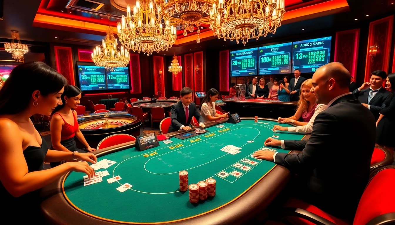 Experience the thrill of bem88 at a luxury casino with blackjack, roulette, and poker.