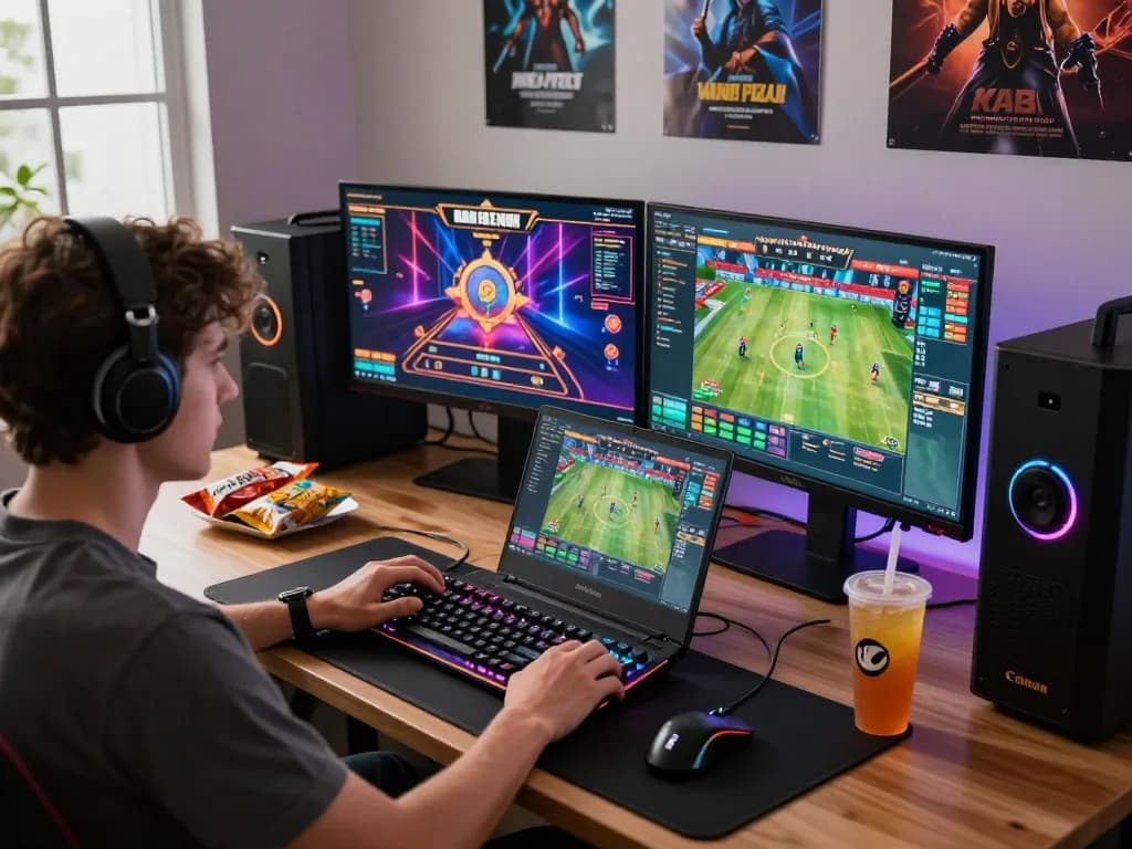 OPEN88 online gaming experience with player at vibrant setup