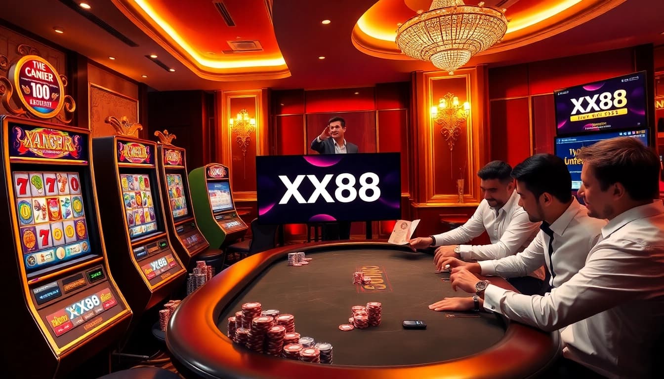 XX88 players winning exciting slot machine jackpots and enjoying live dealer experiences.