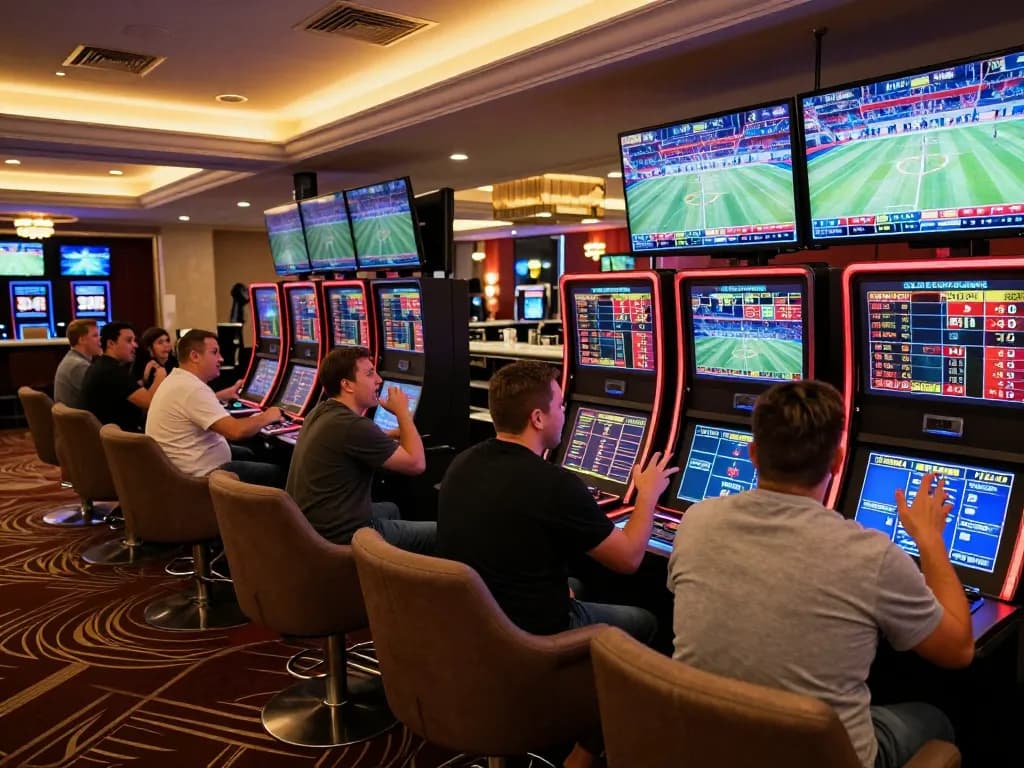 Exciting sports betting scene at Nhà cái GA88, showcasing enthusiastic bettors engaging in live betting.