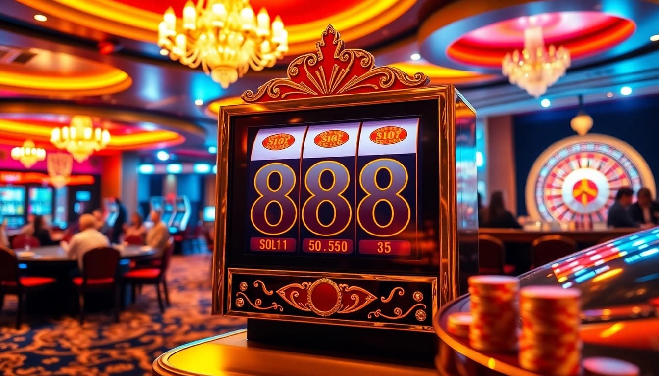 Players enjoying wins on the slot 88 machine in a luxury casino environment.