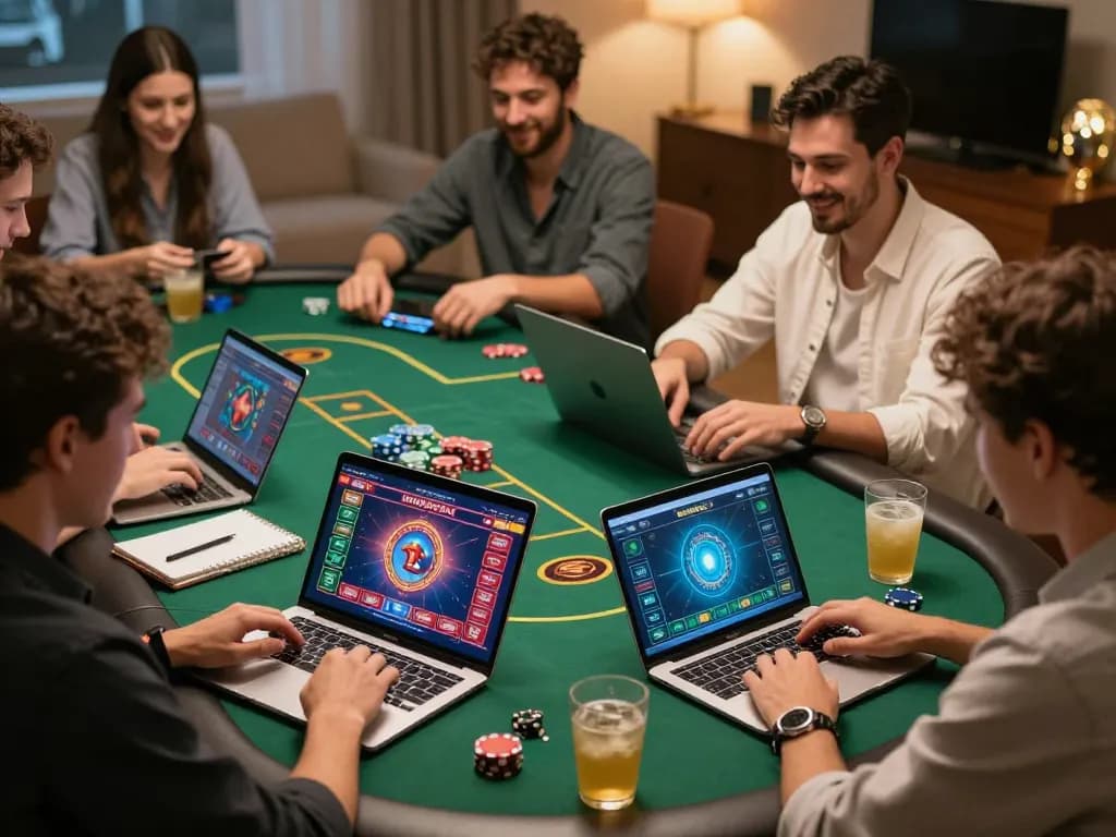 Playing diverse games on 789club platform during a cozy home gaming session with friends