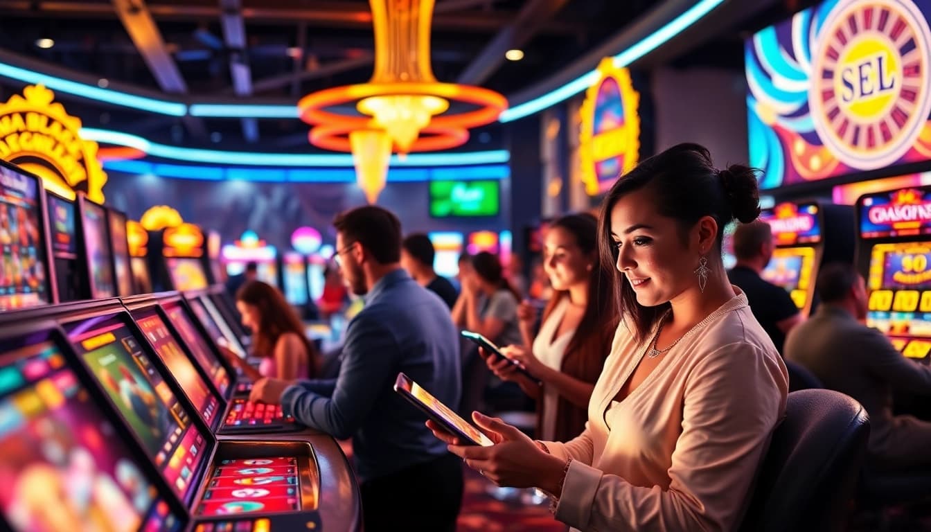 hb88 online casino vibrant scene with diverse players enjoying live games