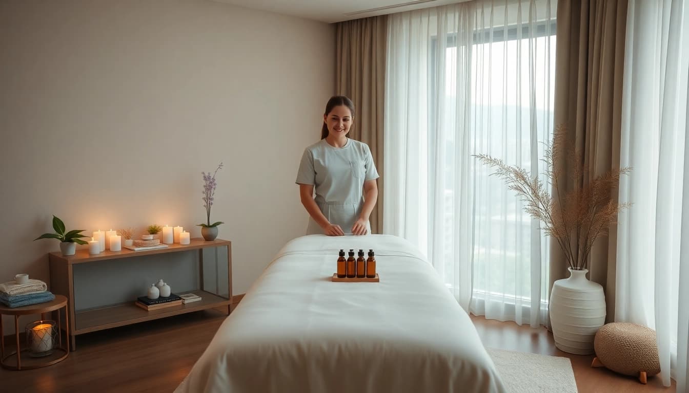 Experience premium 오산출장마사지 in a serene hotel room setting.