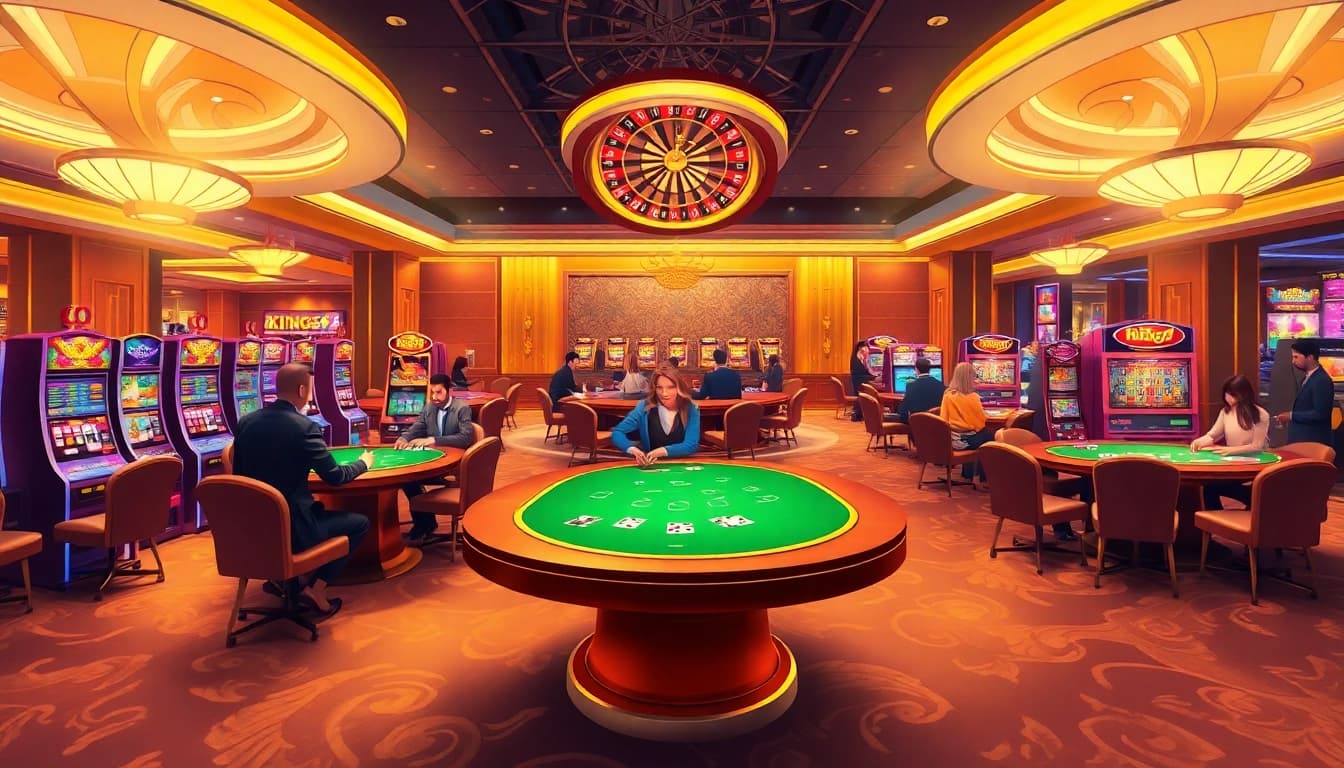 Experience thrilling gameplay at King88's vibrant casino tables and slots.