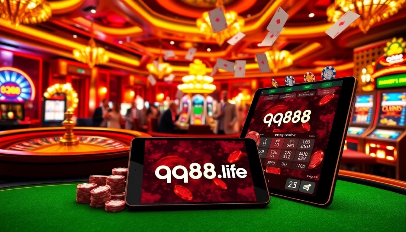 Experience the thrill of gambling at qq88.life with lively casino tables and dynamic slot machines.