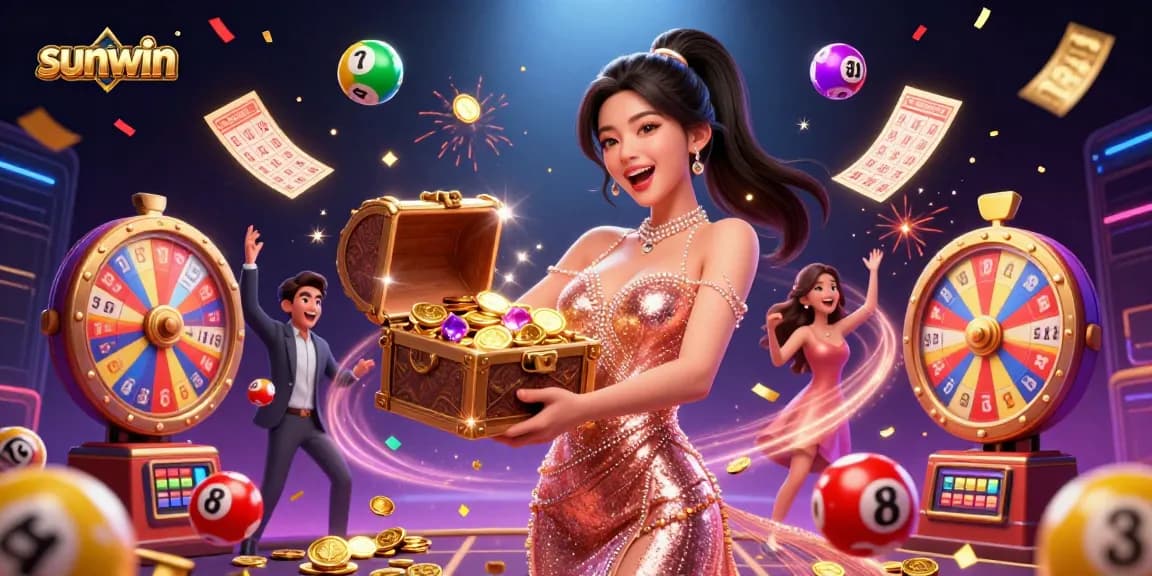 Win at sunwin with a dazzling scene of gold and vibrant game elements encapsulating excitement!