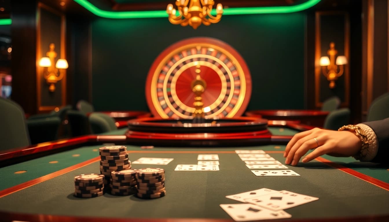 Typhu88 branded casino scene showcasing luxury poker action and exciting atmosphere.