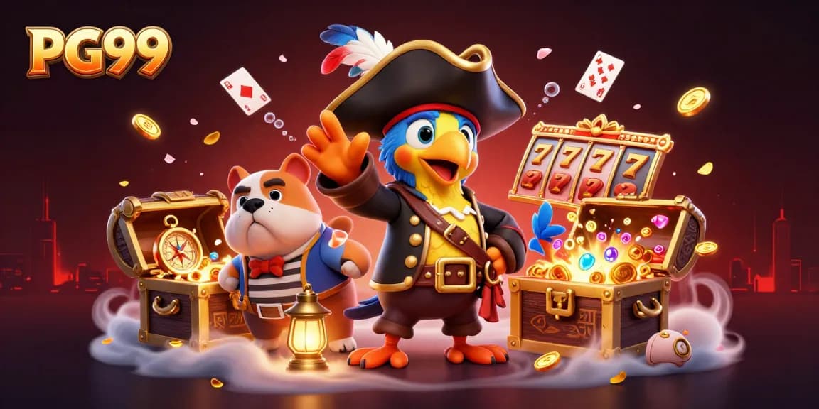 Experience thrilling adventures with PG99 as the pirate parrot commands the casino scene filled with treasures.