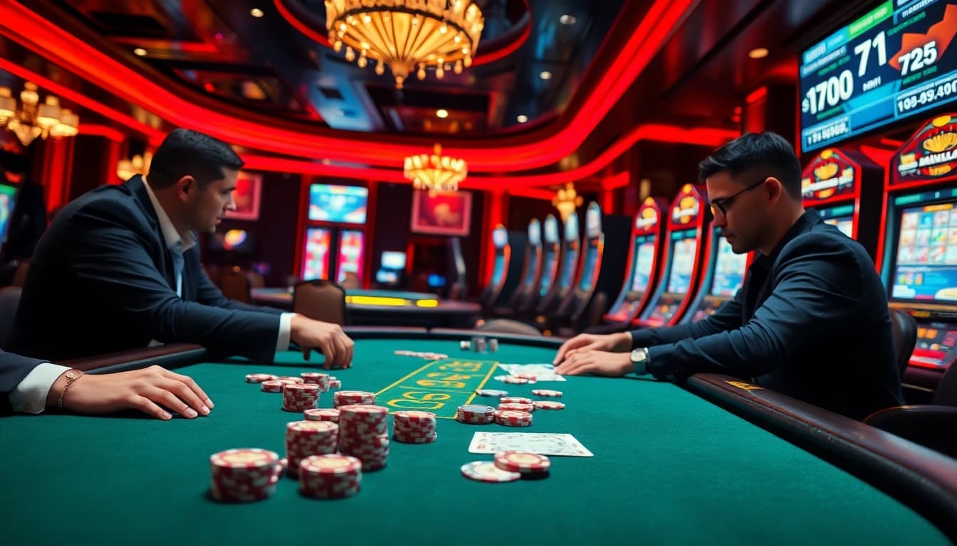 A group of players enjoying a thrilling poker game at 69vnn ninja, showcasing high-stakes action and excitement.