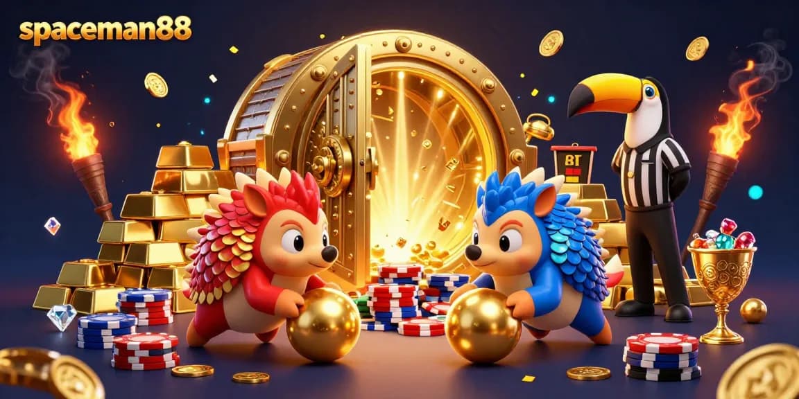 Experience the thrilling action of spaceman88 in this vibrant casino showdown with pangolins.