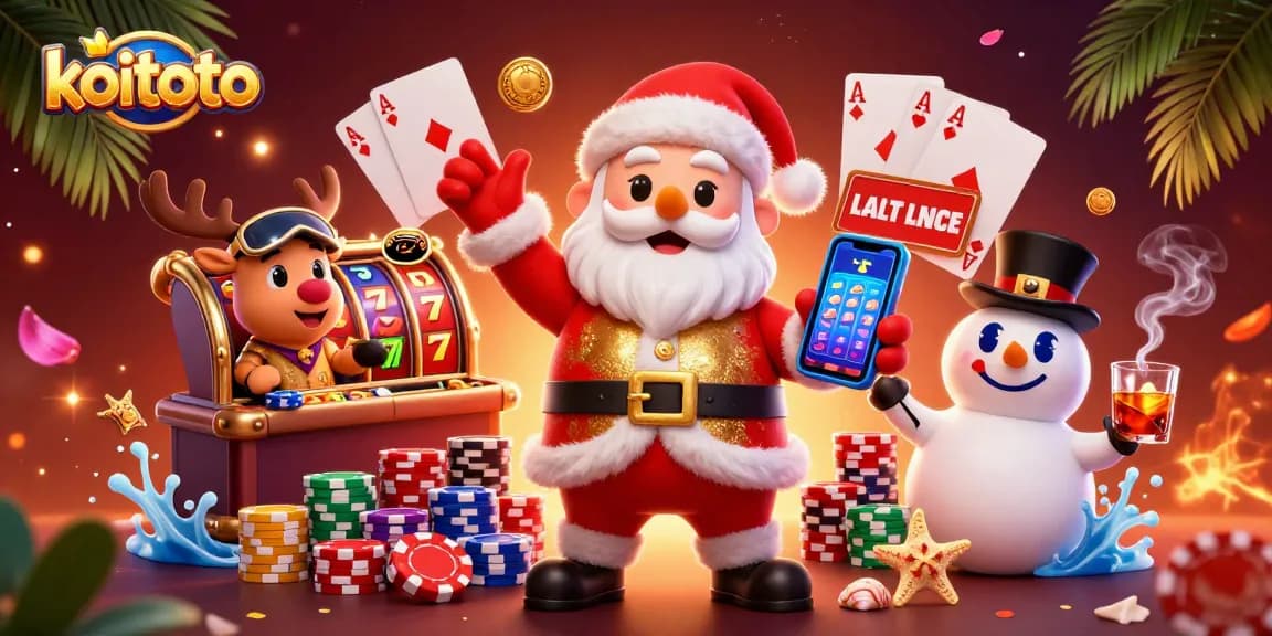 Experience winning spins with koitoto's fun 3D characters in a vibrant casino scene.