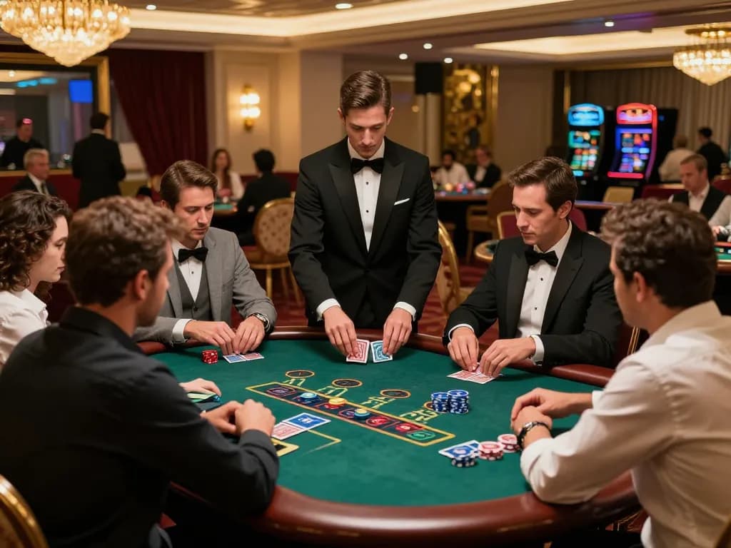 Winning at blackjack with casino bonus utan svensk licens, players intently strategizing their bets.