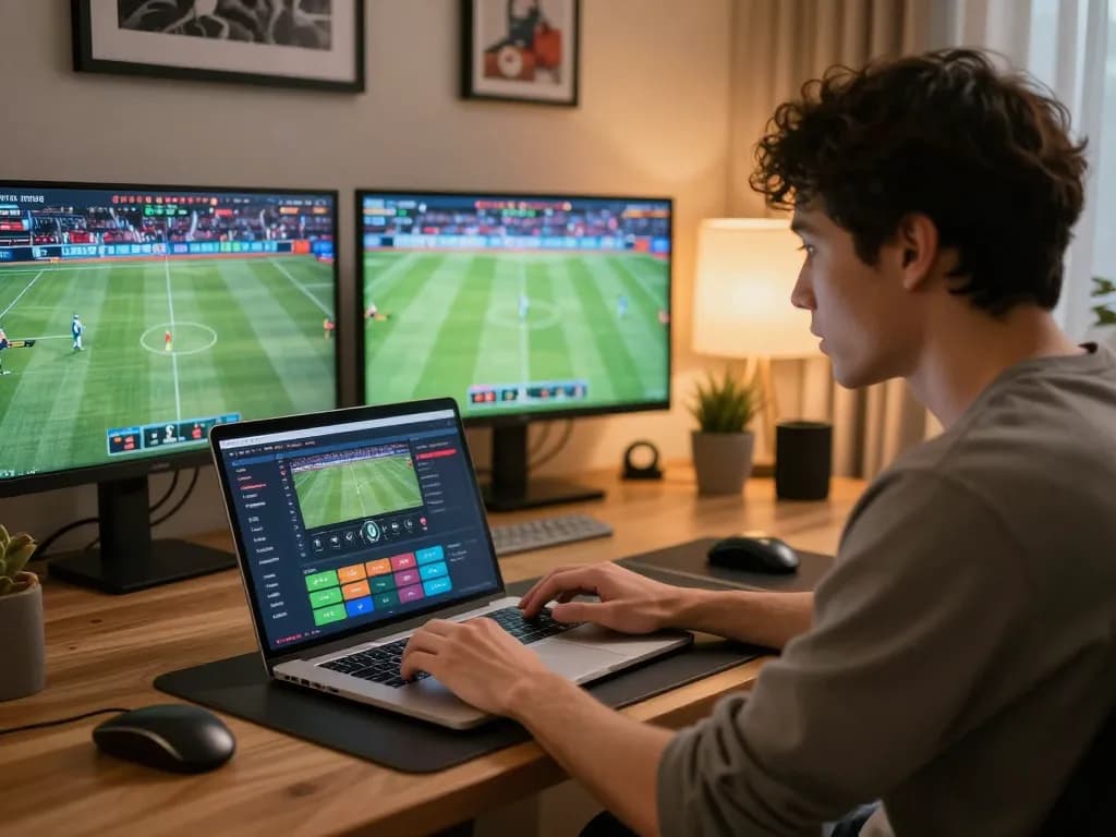 Engaging in online sports betting at home using ONE88's platform with live events on screen