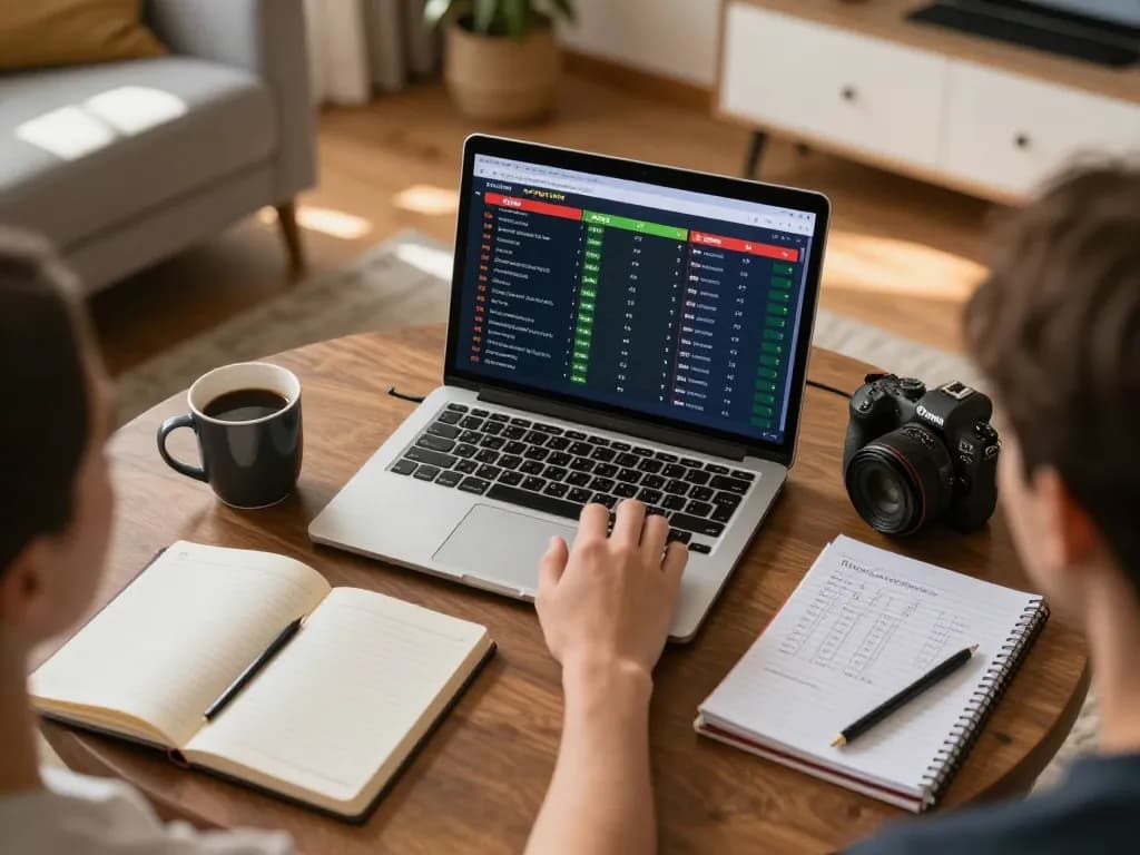 KÈO TRỰC TUYẾN odds displayed on a laptop during online sports betting in a cozy home setup.