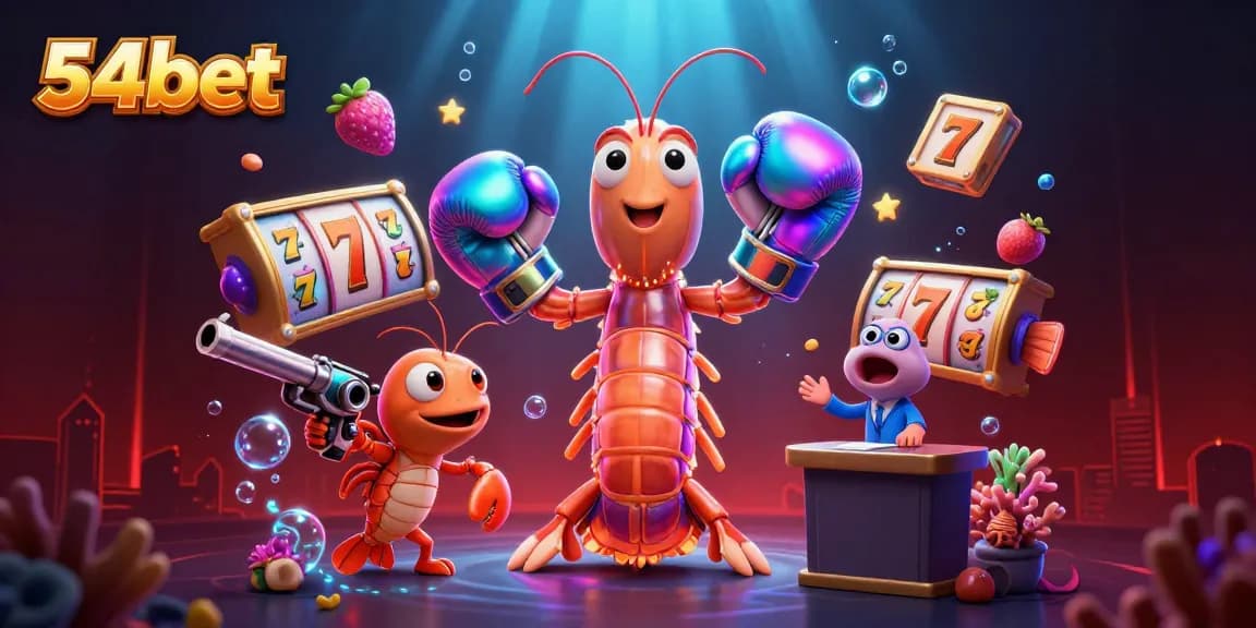 Engage with 54bet’s animated world of thrilling slots featuring vibrant characters in a captivating scene.
