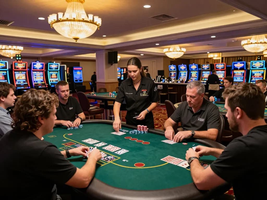 Engaged players at LLWIN casino blackjack tables enhance their gaming experience.
