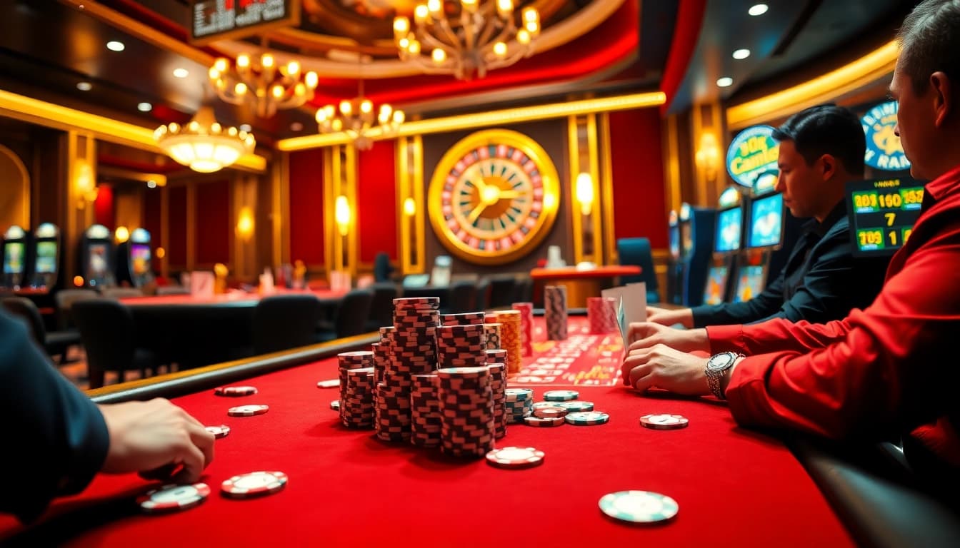Experience thrilling gameplay at QH88 casino with vibrant poker tables and exciting betting action.